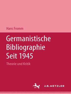 cover image of Germanistische Bibliographie seit 1945